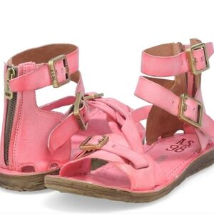 AS98 sandal strappy zipper leather sandal  size 40 us size 9.5